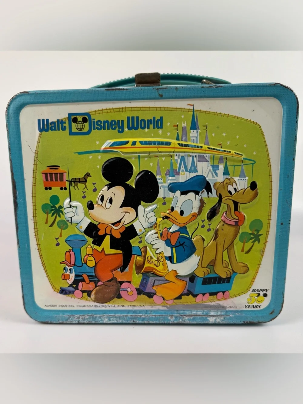 Walt Disney Aladdin Industries Vintage 1970s Metal Mickey Mouse Lunch Box Only